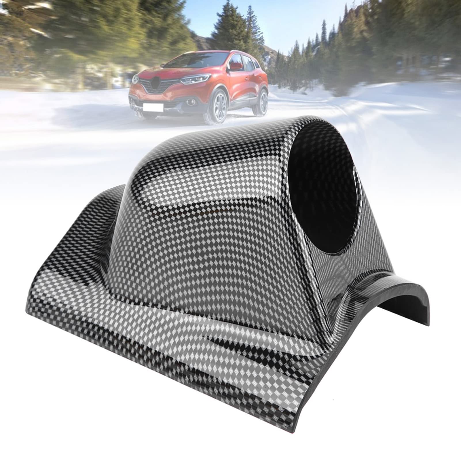 Supporto A Foro Singolo In Fibra Di Carbonio 52 Mm Per Cruscotto Auto – Compatibile Con Calibri Da 5.1 Cm, In ABS