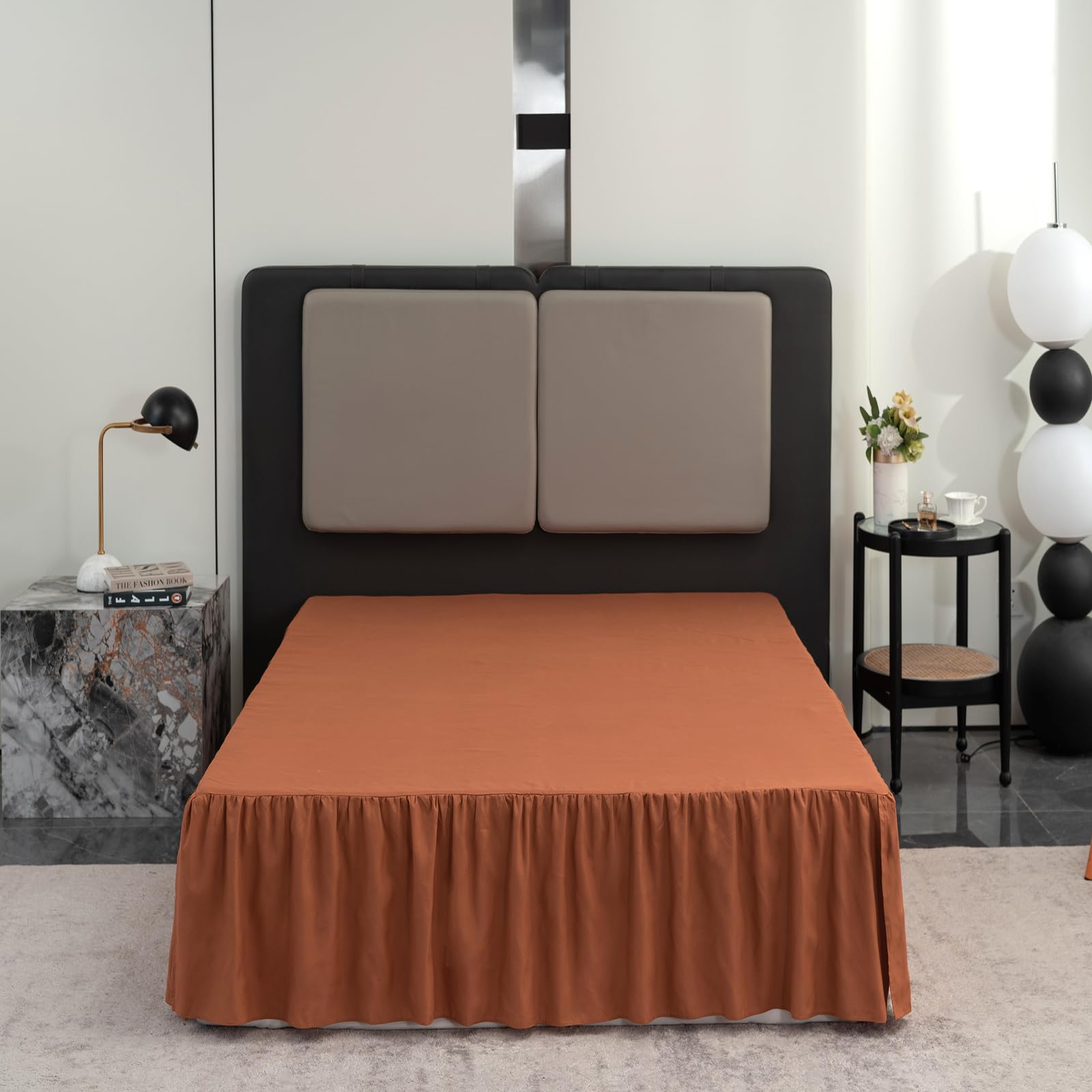 Bed Skirt Full Size 14 Inch Drop Ruffled Bed Skirt with Split Corners