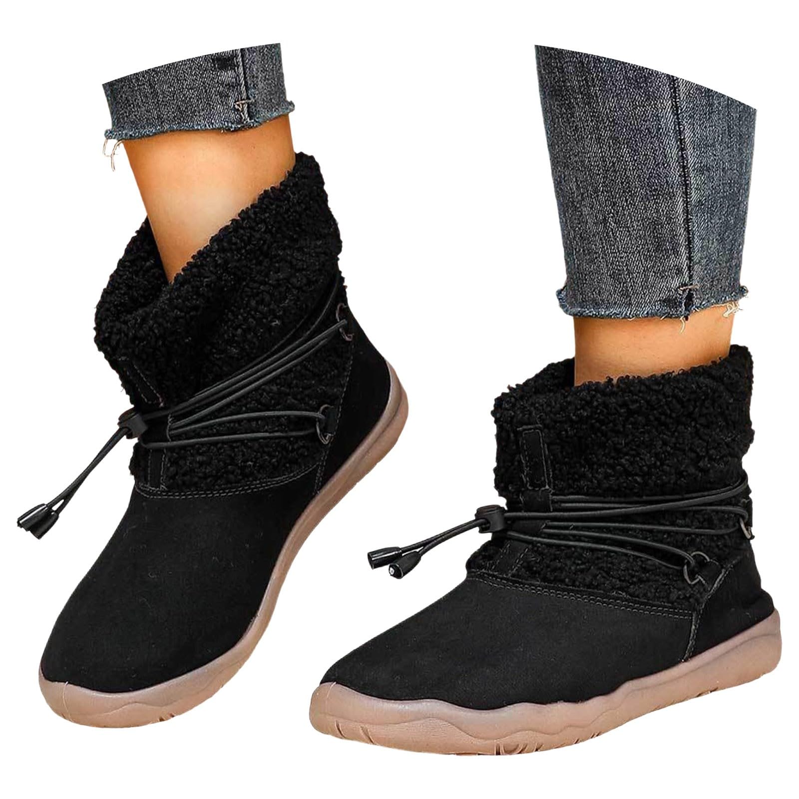 Apres Ski Femme Bottes De Neige Boots Hiver Botte Bottine Après-Ski Chaussures Glacia Barefoot Apres-Ski Bottines Chaudes Grand Froid Chaude Chaussure Randonnée Raquette Imperméable Fourrées D'hiver