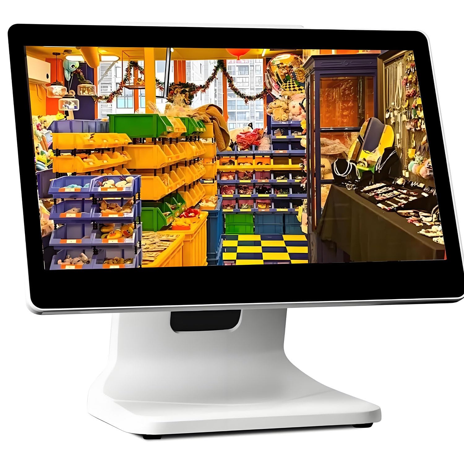Kasa fiskalna dotykowa, inteligentna kasa fiskalna z ekranem dotykowym POS, 4 GB RAM, dysk SSD 64 GB, rozdzielczość 1920 x 1080 pikseli, regulowany kąt, do sprzedaży detalicznej i restauracji