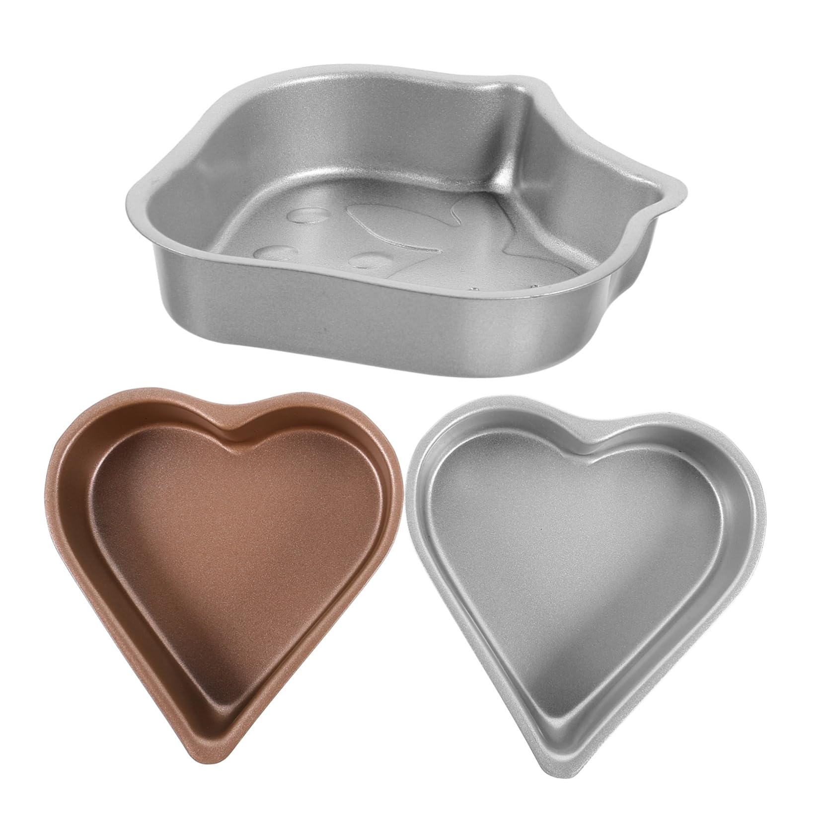 Cabilock 5 Juegos Mini Molde Para Pastel Molde En Forma De Corazón Molde Muffins Moldes De Gelatina Antiadherentes Bandeja Para Hornear De Bricolaje Acero De Alto Carbono 3 Piezas * 5