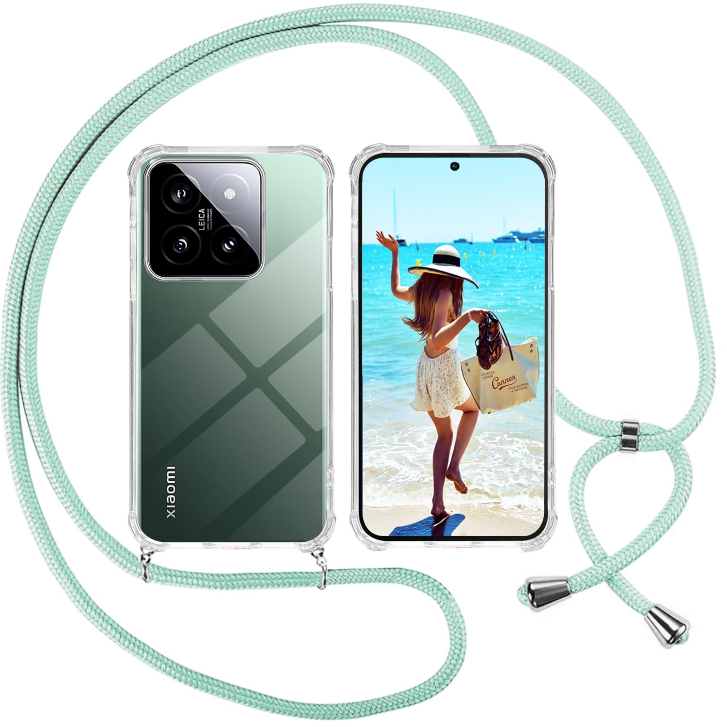 Yojiong Cover con Cordino per Xiaomi 14 (6.36), Custodia