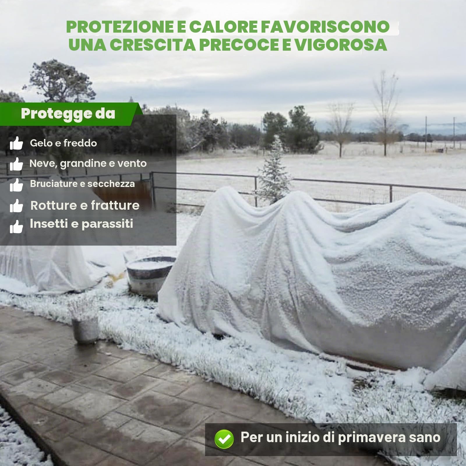 Telo per Piante Inverno Antigelo 3 X 10m - alouweekuky, Telo Protezione Piante Inverno 30g/m², Cappuccio Protezione Piante Inverno Utilizzato per Le Piante per Prevenire Il Freddo e Il Gelo In Inverno
