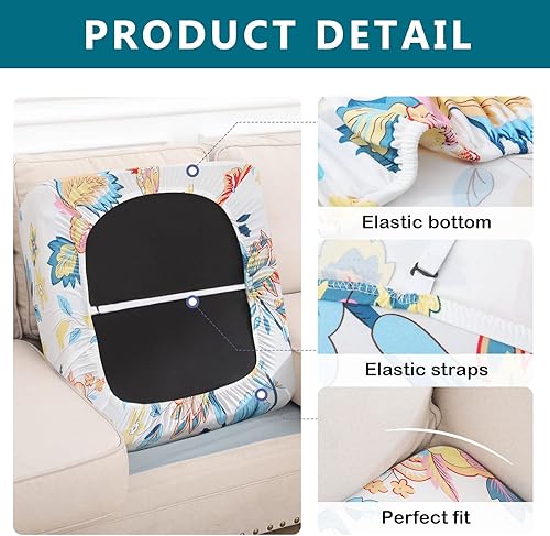 Miniatura 5 de hyha Fundas de cojín para sofá de exteriores con impresión, fundas florales lavables para muebles de patio, exteriores, funda de repuesto para