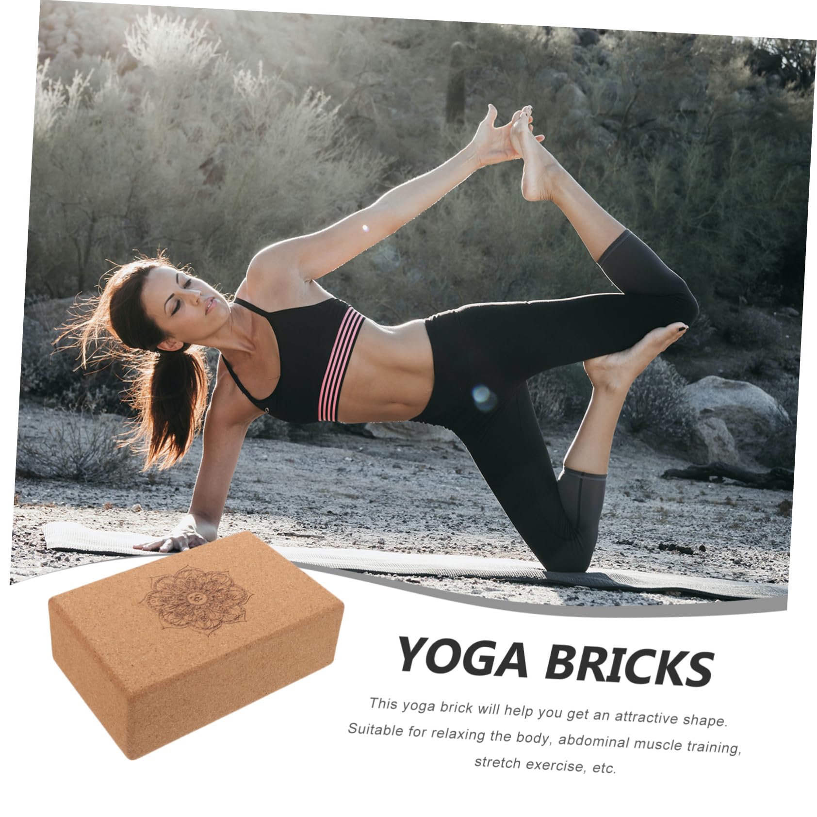 Sosoport Yoga Trainingsblock Kork Hochdicht Kompakt Druckfest Yogablöcke für Pilates Frauen Training Entspannung