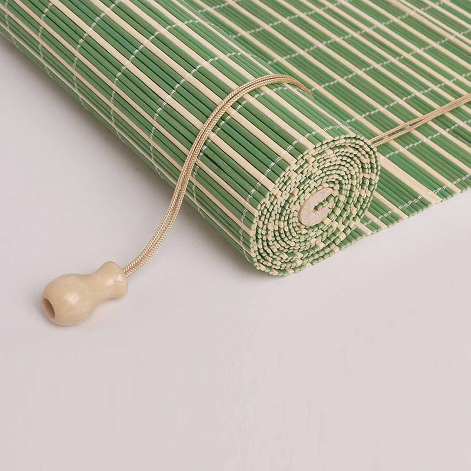 Bamboo Blinds for Indoor Windows,Bamboo Shades for Patio,Custom Roller Shades,Roman Curtains Roll Up Blinds for Outdoor Patio,Easy Installation(Green)