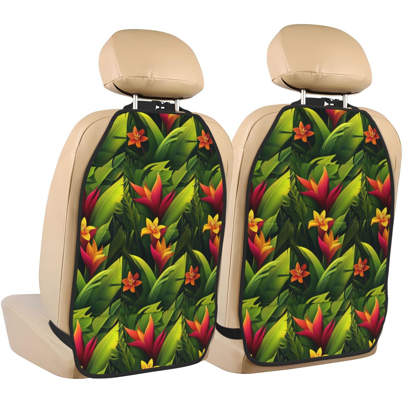 Protectores de patadas para coche con diseño de calabazas y bolsillos de almacenamiento, 2 uds.