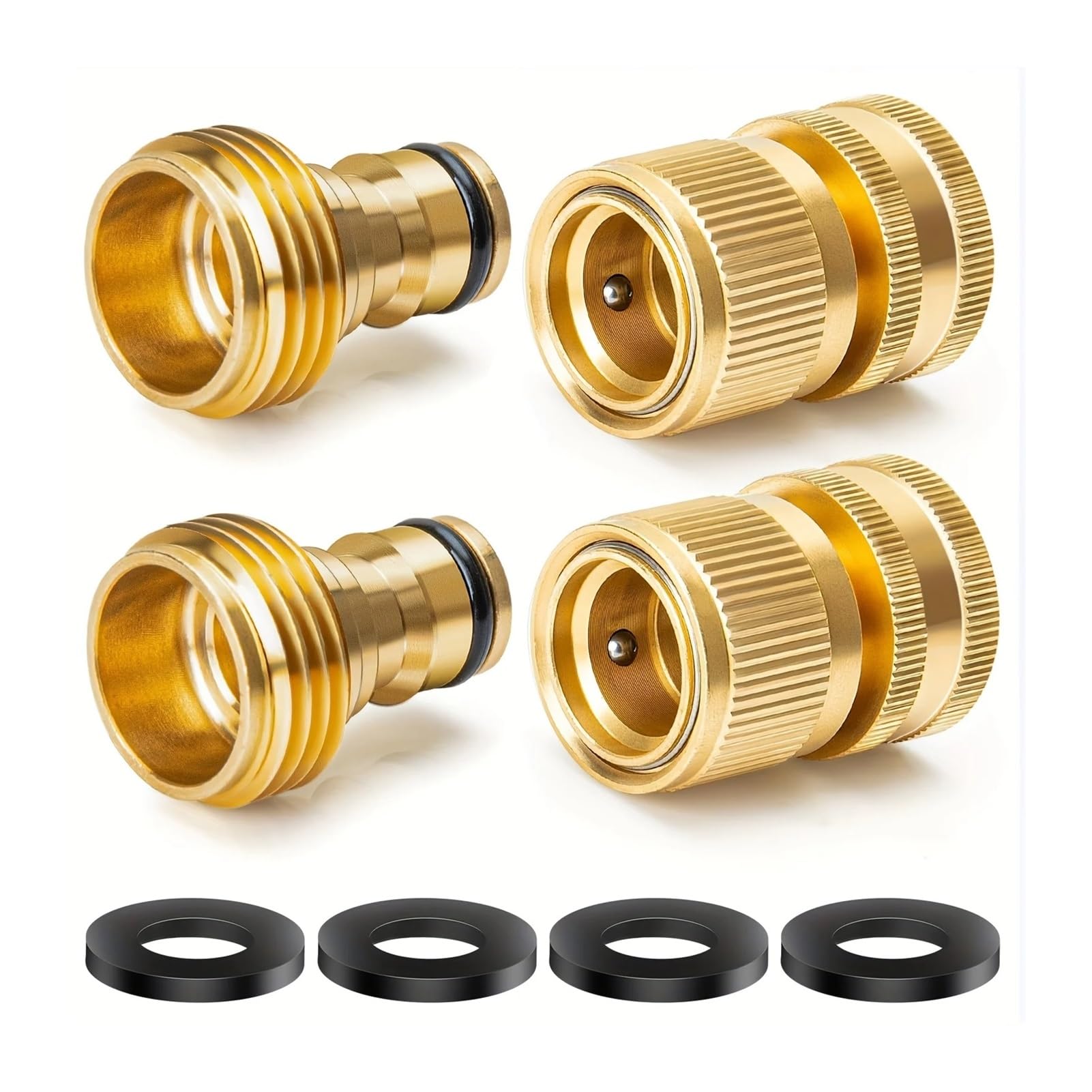 4 Pezzi/8 Pezzi Connettori For Tubi Da Giardino In Ottone 3/4 Pollici, Raccordi A Prova Di Perdite, Installazione Compatibile Con Flessibili(4PCS)