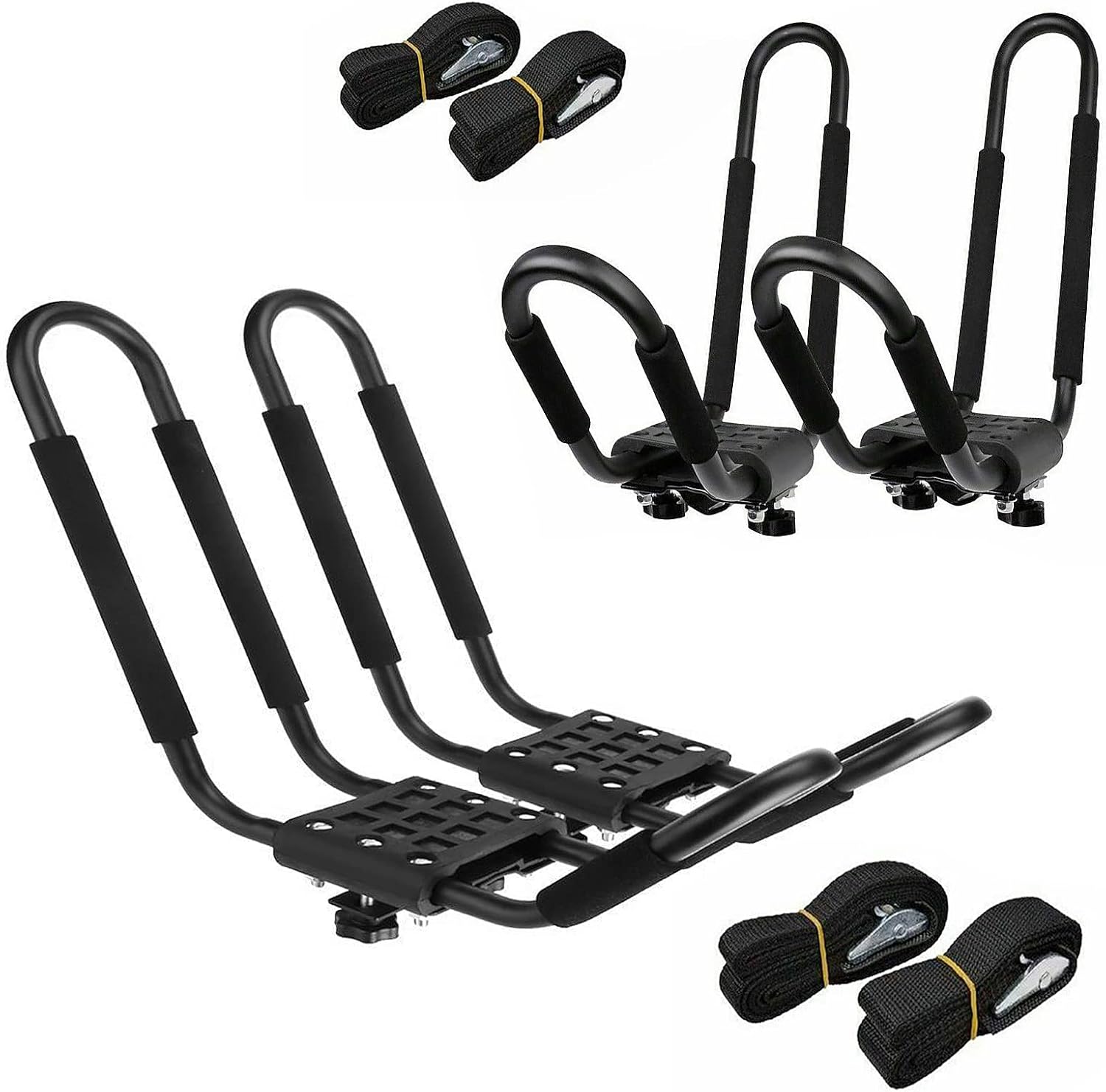 2 Pairs Kayak Roof Rack Kayak Canoe Boat Surfboard Roof Top Mount Rack for Car SUV Truck Cross Bars