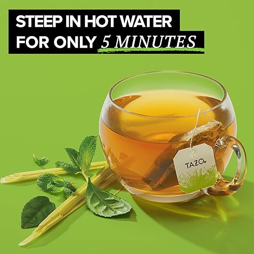 Vista 5 de Bolsitas de té verde orgánico Zen de Tazo, té sin cafeína con refrescante citronela y hierbabuena, 144 bolsitas de té en total