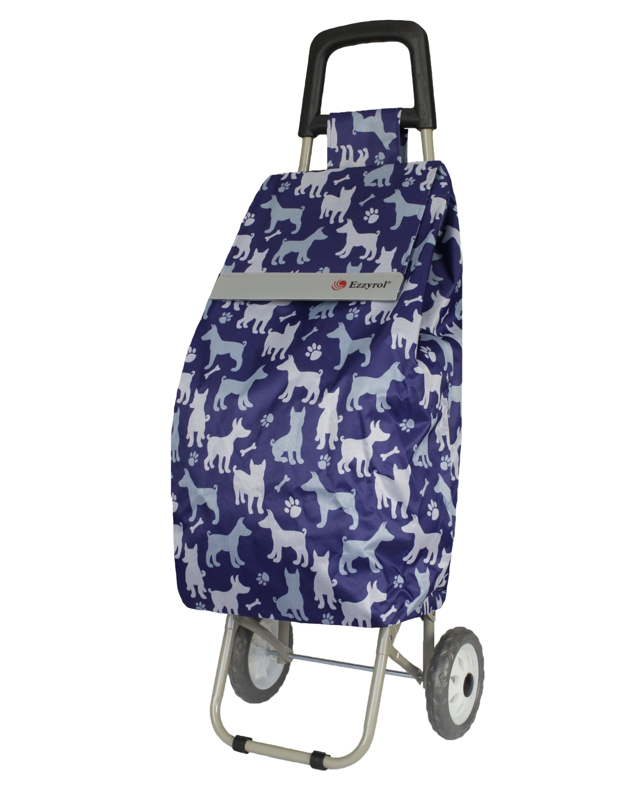 Bergs Blue Dog Pattern Lightweight Shopping Trolley Strong Large (Blue)
