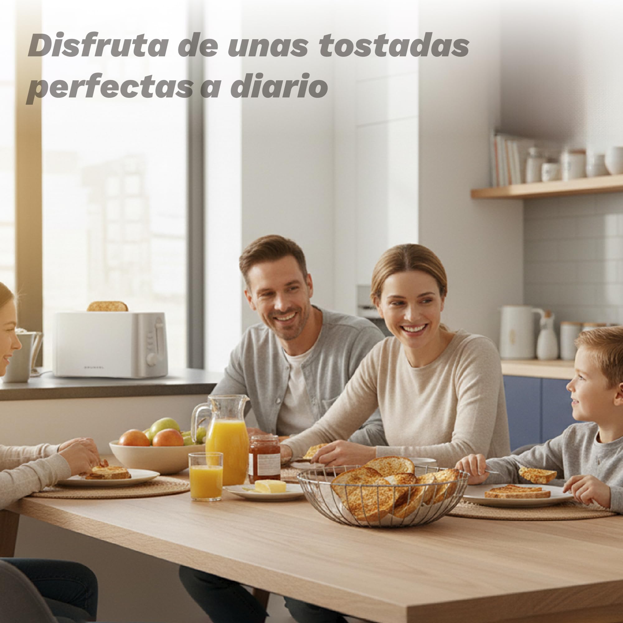 Grunkel - Tostador TS-DOBLEMAXI - Con ranura extra ancha con 7 niveles de tostado, bandeja recogemigas extraíble y recogecable. Función recalentar, descongelar y cancelar - 1400W - (Ranura doble)