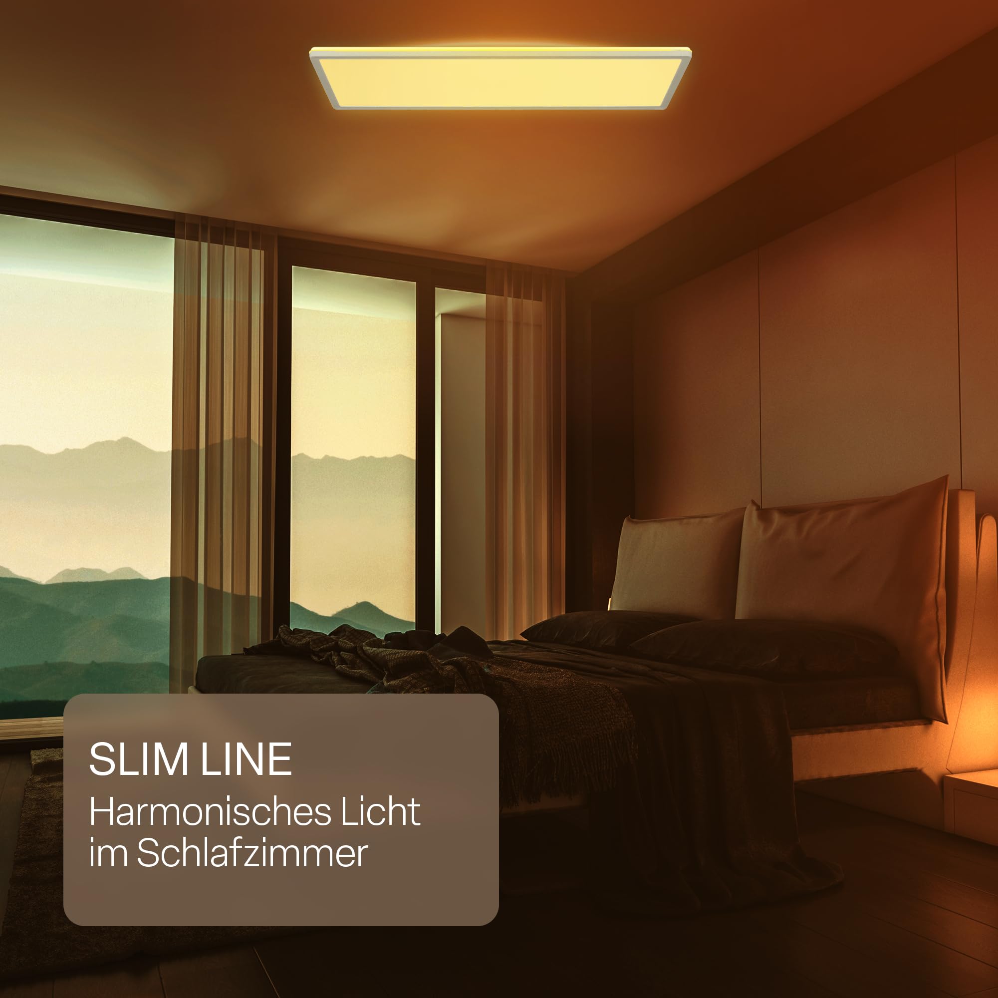 B.K.Licht - LED Deckenlampe, Flach, Dimmbar, Indirektes Licht, CCT warmweiß bis tageslichtweiß, IP44, Panel, Deckenleuchte, Kinderzimmer, Badezimmer Lampe, Küchenlampe, 58x20x3 cm, Weiß - 4