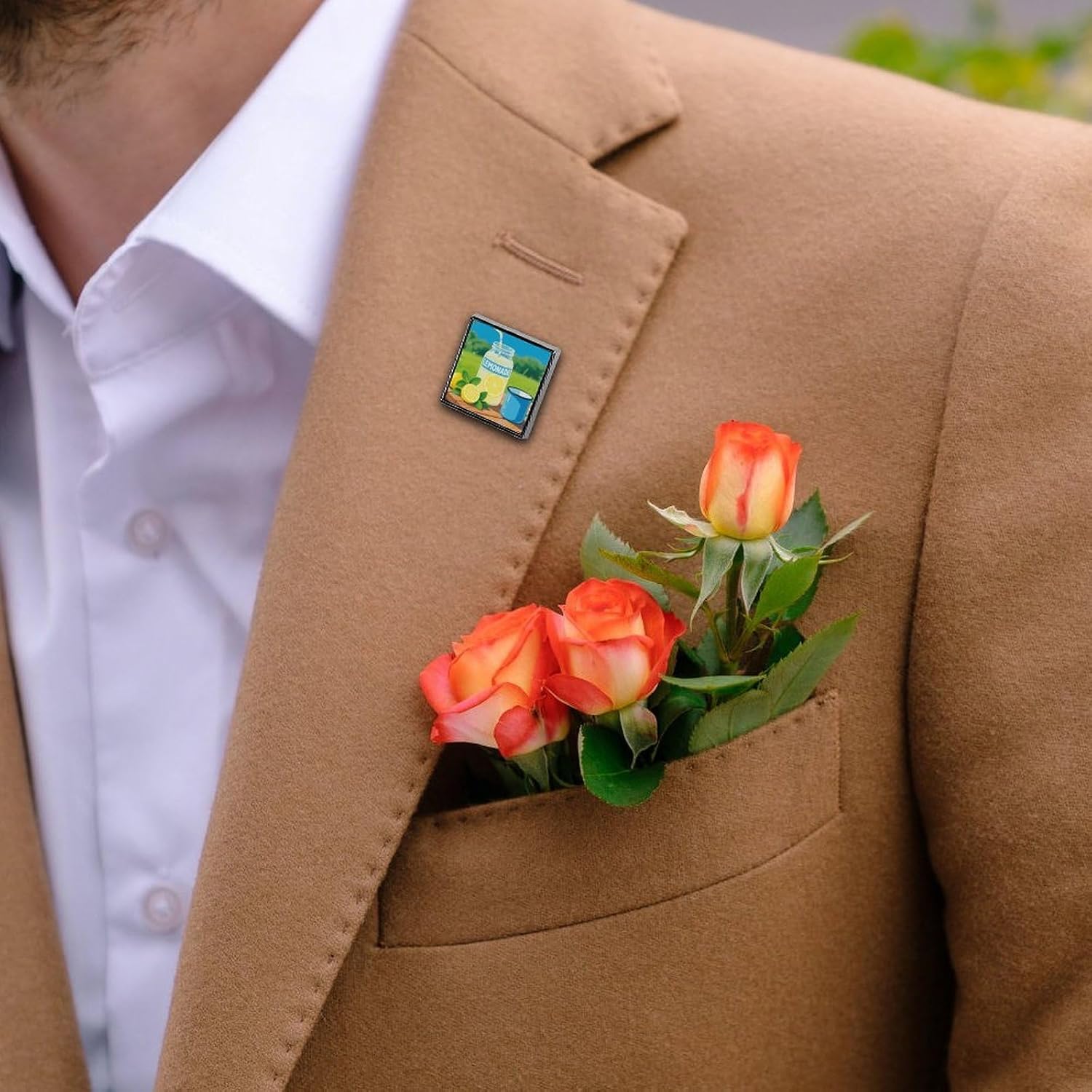Lemonade Brooch Pin, Unisex Square Lapel Pin for Men & Women, Elegant Metal Badge for Hats Jackets Shirts, Versatile Fashion Accessory image 5