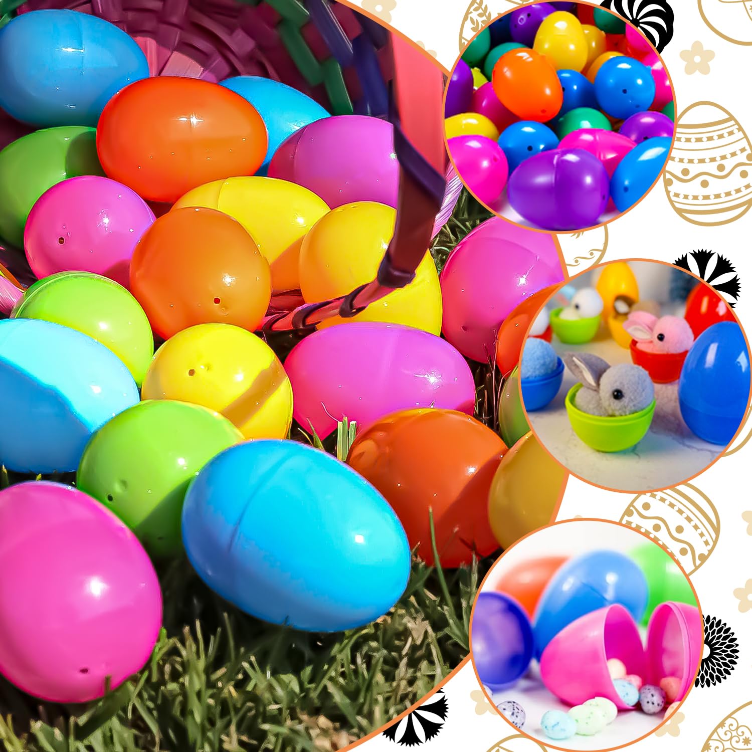 50 uova di Pasqua da riempire, uova di Pasqua in plastica da riempire, regali di Pasqua per bambini, uova di Pasqua vuote per sorprese e piccoli regali per bambini