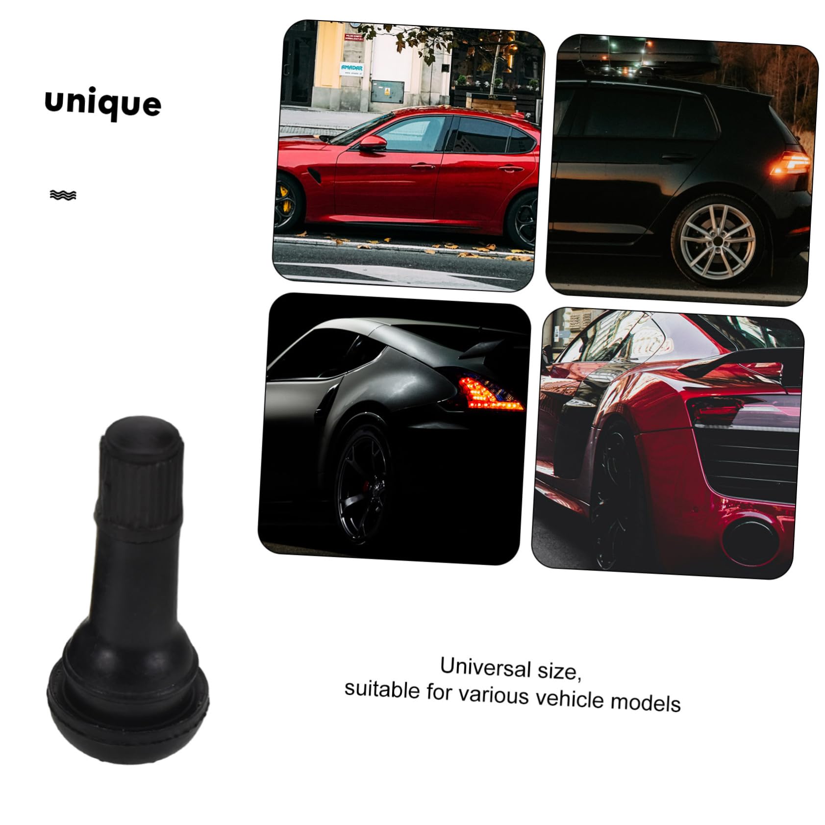 100 Stück Gummi Reifenventil Autoventile Passend für Verschiedene Fahrzeuge Hochdichtende Hitzebeständige Gummiventile mit Einfacher Montage und Langlebiger Konstruktion