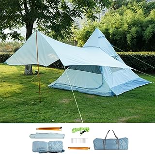 Tienda de pirámide Familia Tipi Tipi Tiegues Adultos Indian Tieepee Tent para 3-4 Personas Festival Party Tent Teepee (marrón 3~4 Persona 240x210x200cm) Hermoso Paisaje