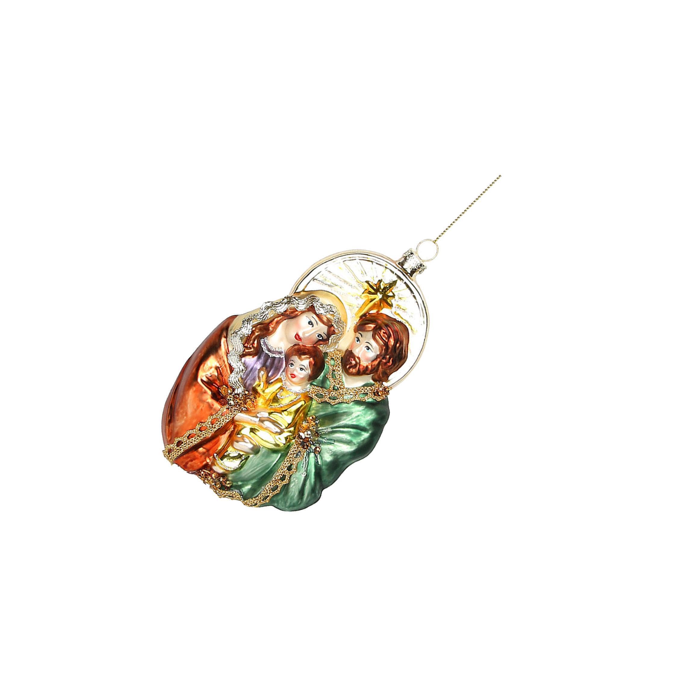 QIXCXAZ Scene Layout Holy Family Christian Exquisite Festive Xmas Pendant Christmas Pendant Glass Ornament Decorative Enhancing Christmas Cheer Tree