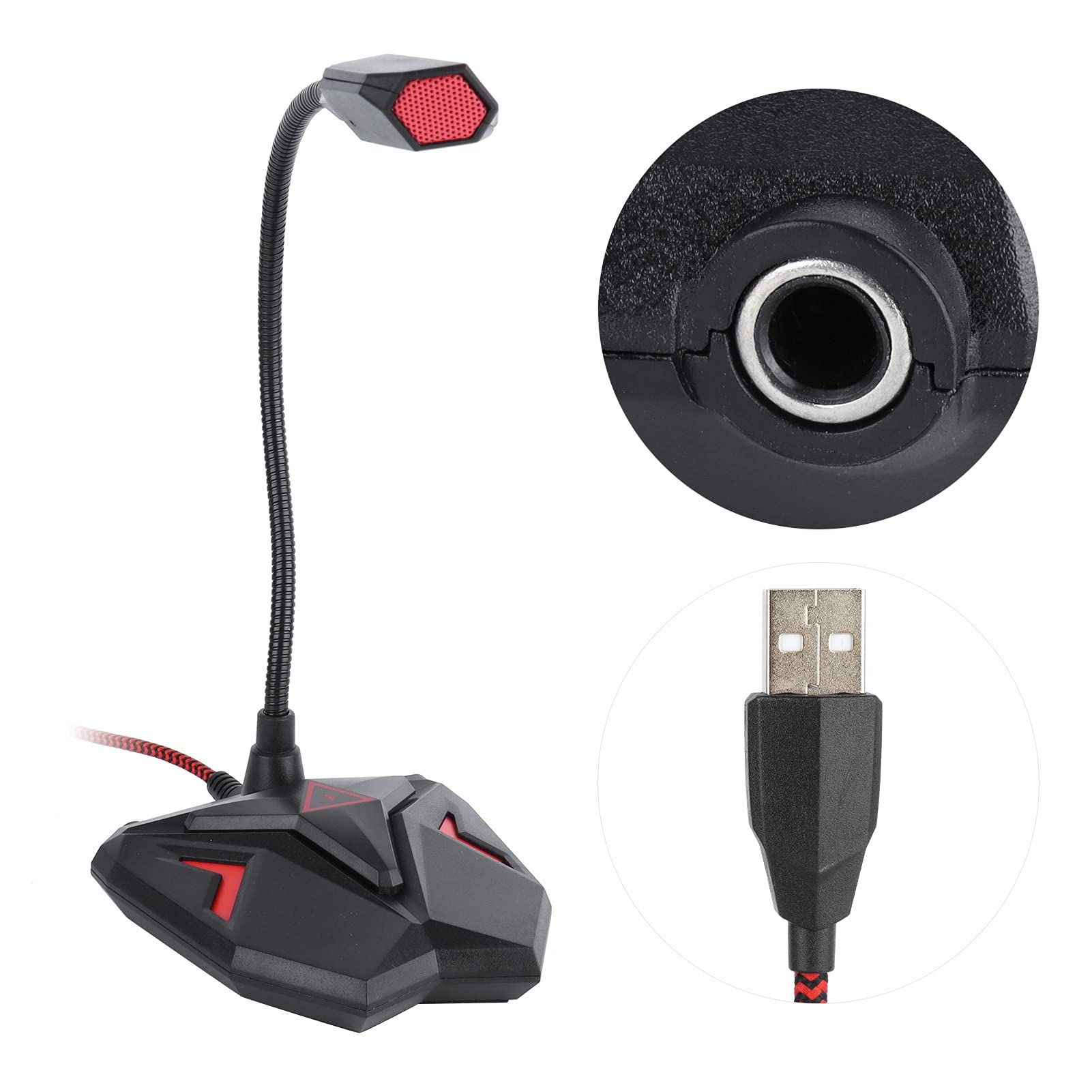Micrófono USB omnidireccional Plug and Play, micrófono para grabación en conferencias con botón de Silencio e indicador LED, captación de 360 Grados para Juegos de PC y Uso en