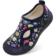 Womens Slippers Wide Toe Box Barefoot Diabetic Shoes Women Ladies Winter House Shoes for Indoor and Outdoor