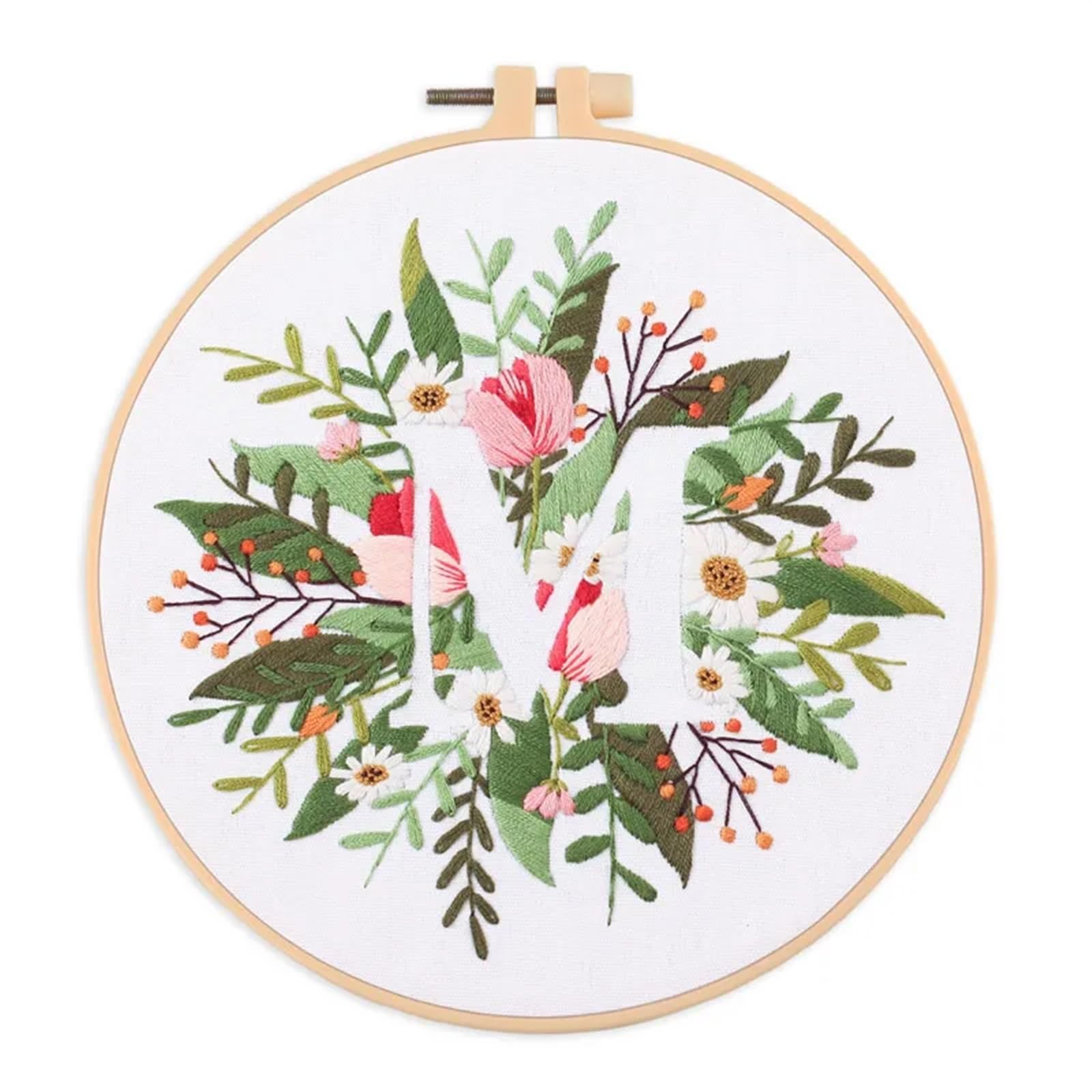 LKLNKVL embroidery, Embroidery Kit， For Beginner And Adults Starter Kit(Color M,With 20cm hoop)