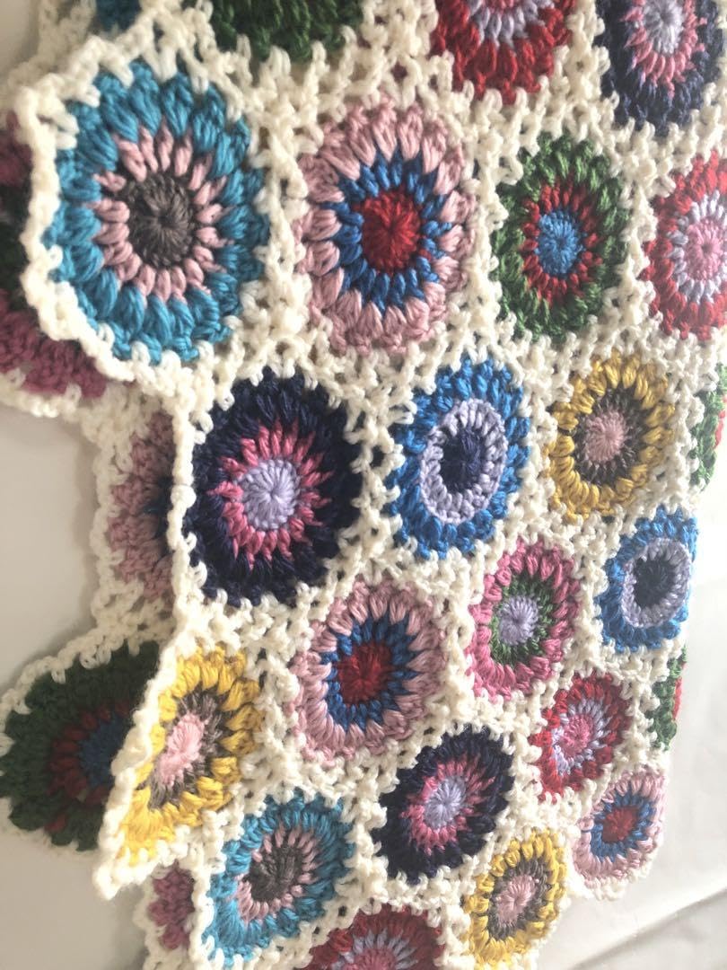 グラニー モチーフ ブランケット 膝掛け ソファーカバー グラニースクエアひざ掛け◾︎モチーフ編み◾︎ソファーカバー