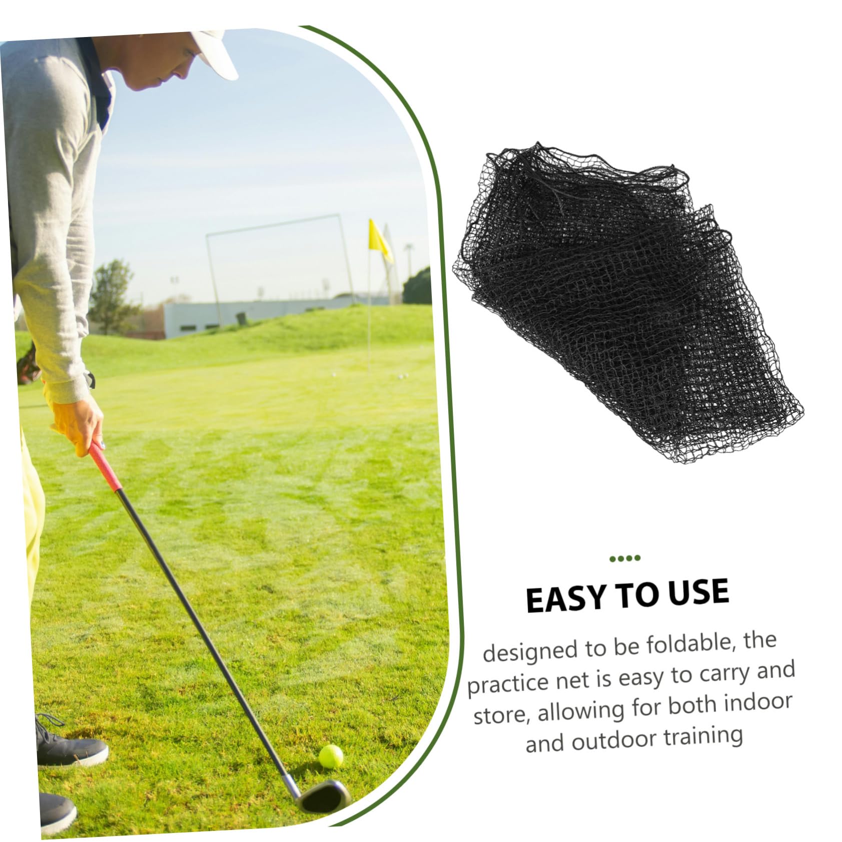 Rete da Pratica Golf in Polietilene Nero per Allenamento