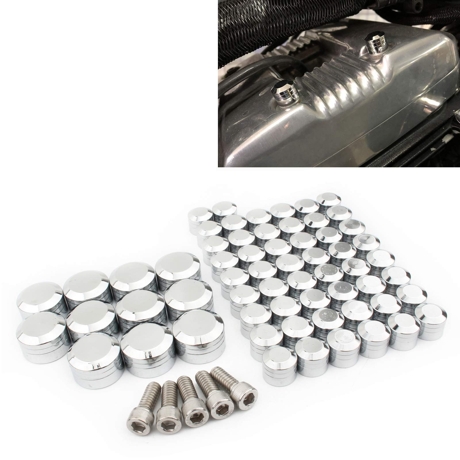 86-Piece Chrome Bolt Cap Kit For Harley Softail Twin Cam 2007-2013 – ABS Plastic Toppers 8 thumbnail image