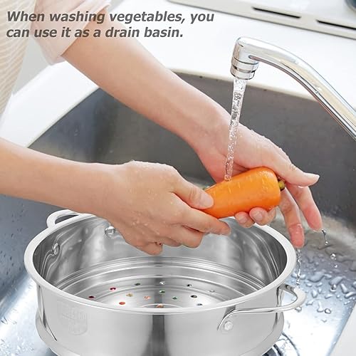 Miniatura 9 de Cabilock Cesta de vapor de acero inoxidable con asa - Olla instantánea y accesorio de olla a presión - Plata - 1618208.7 in