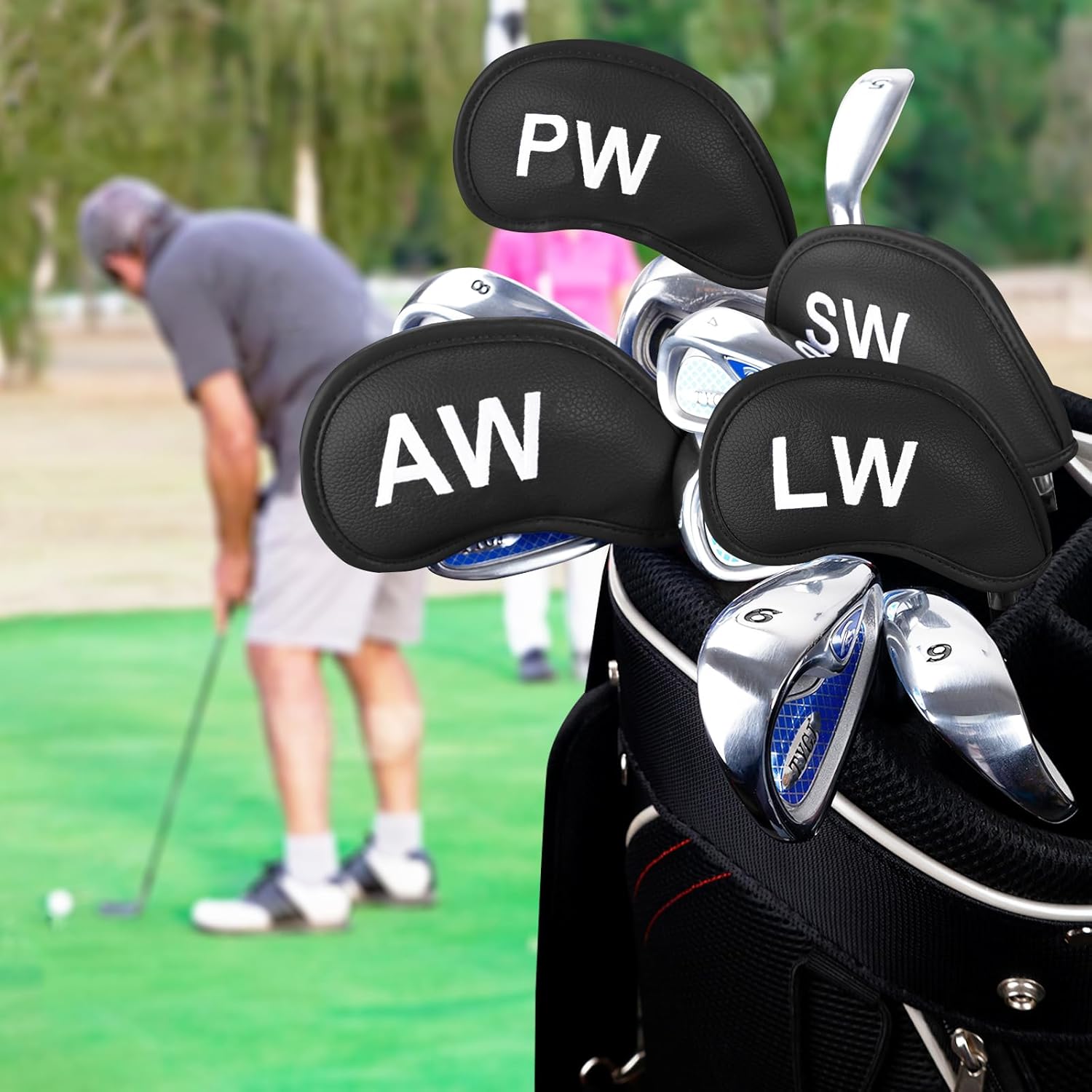 Andux 5Pack PU Golf Wedge Irons Club Head Covers NO. on Both Sides with Hook & Loop Closure MT/S20