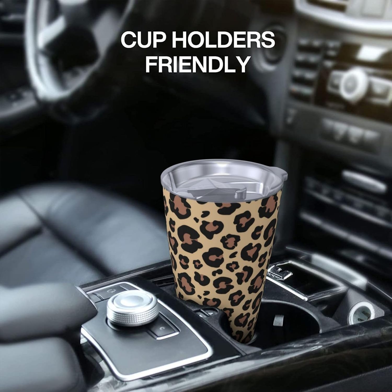 Leopard Print Tumbler with Lid and Straw, 20 OZ Stainless Steel Travel Coffee Mug Double Wall Insulated Cup gifts for Cheetah Lovers - Image 8