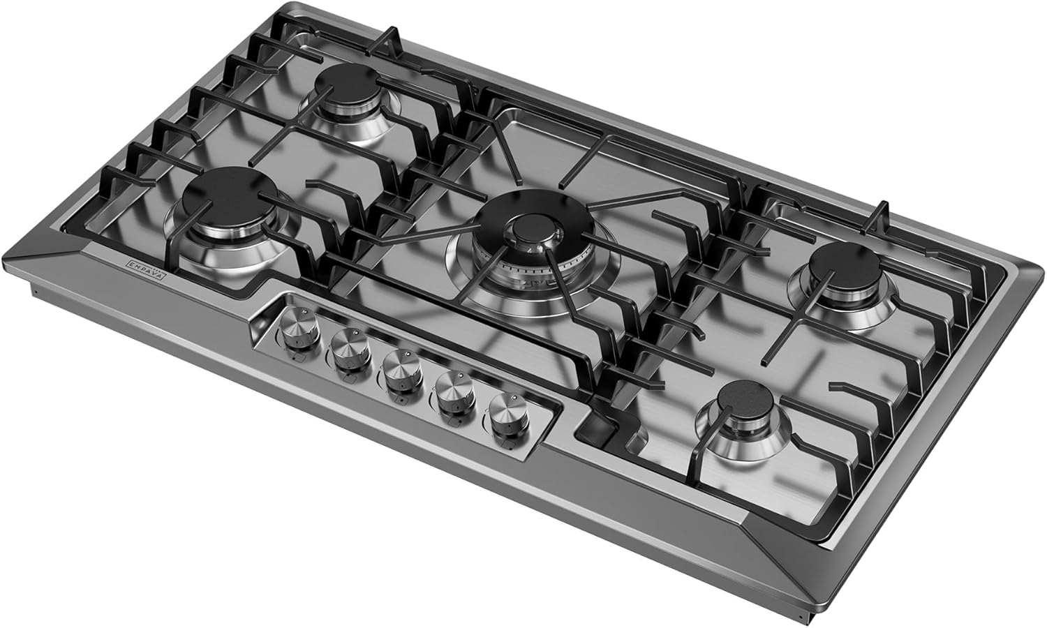 Empava 36 Inch Gas Stove Cooktop 5 Italy Sabaf Sealed Burners NG/LPG Convertible in Stainless Steel