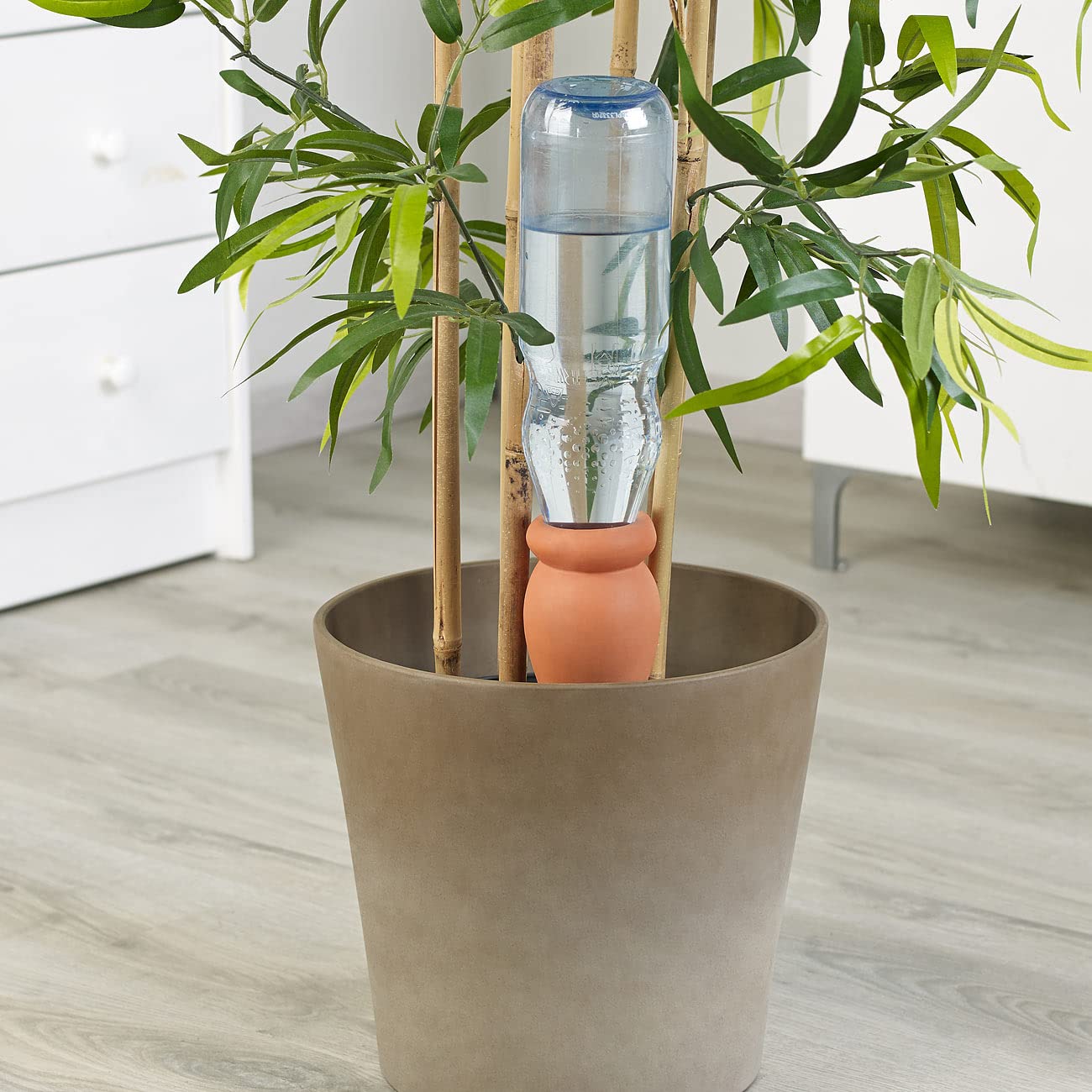 Royal Gardineer Wasserspender Pflanzen: 6er-Set 2in1-Terracotta-Wasserspender für Topfpflanzen (Blumentopf, Blumen, Olla)