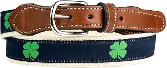 StadiumSpot St. Patricks Day Holiday Cheer Web Genuine Leather Belt, Festive and Great for Gifts, Various Sizes