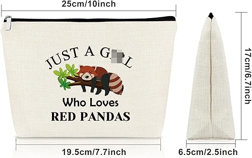 Miniatura 3 de Sazuwu Regalos para amantes de los animales, bolsa de maquillaje para mujer, Solo una chica que ama a los pandas rojos
