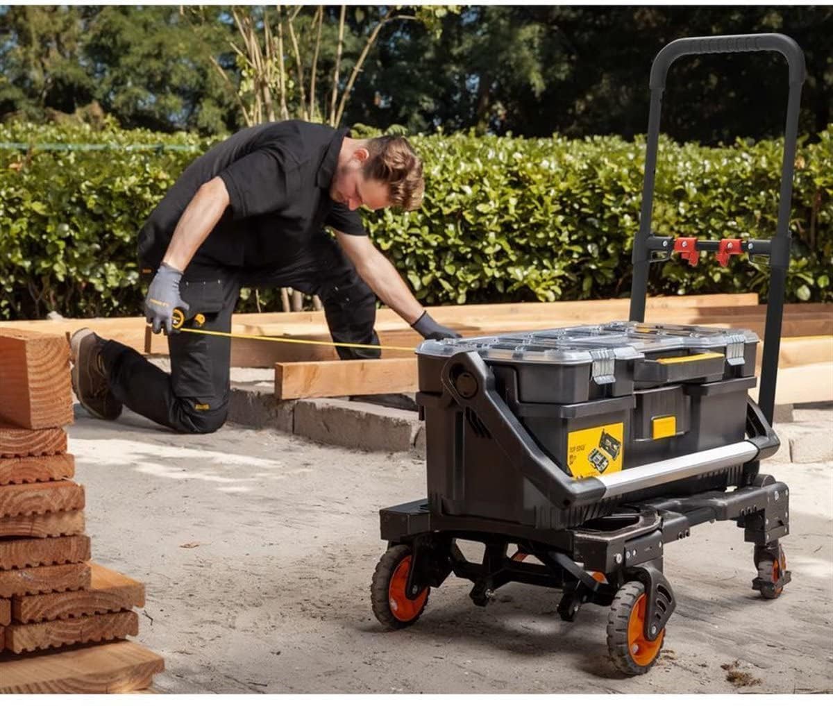 Black+Decker 2-en-1 Carro y Caretilla Plegable - Carretilla de Carga MAX. 55KG - Caretilla de Mano MAX. 120KG - Carro Plataforma con Ruedas Robustas - Plástico/Acero