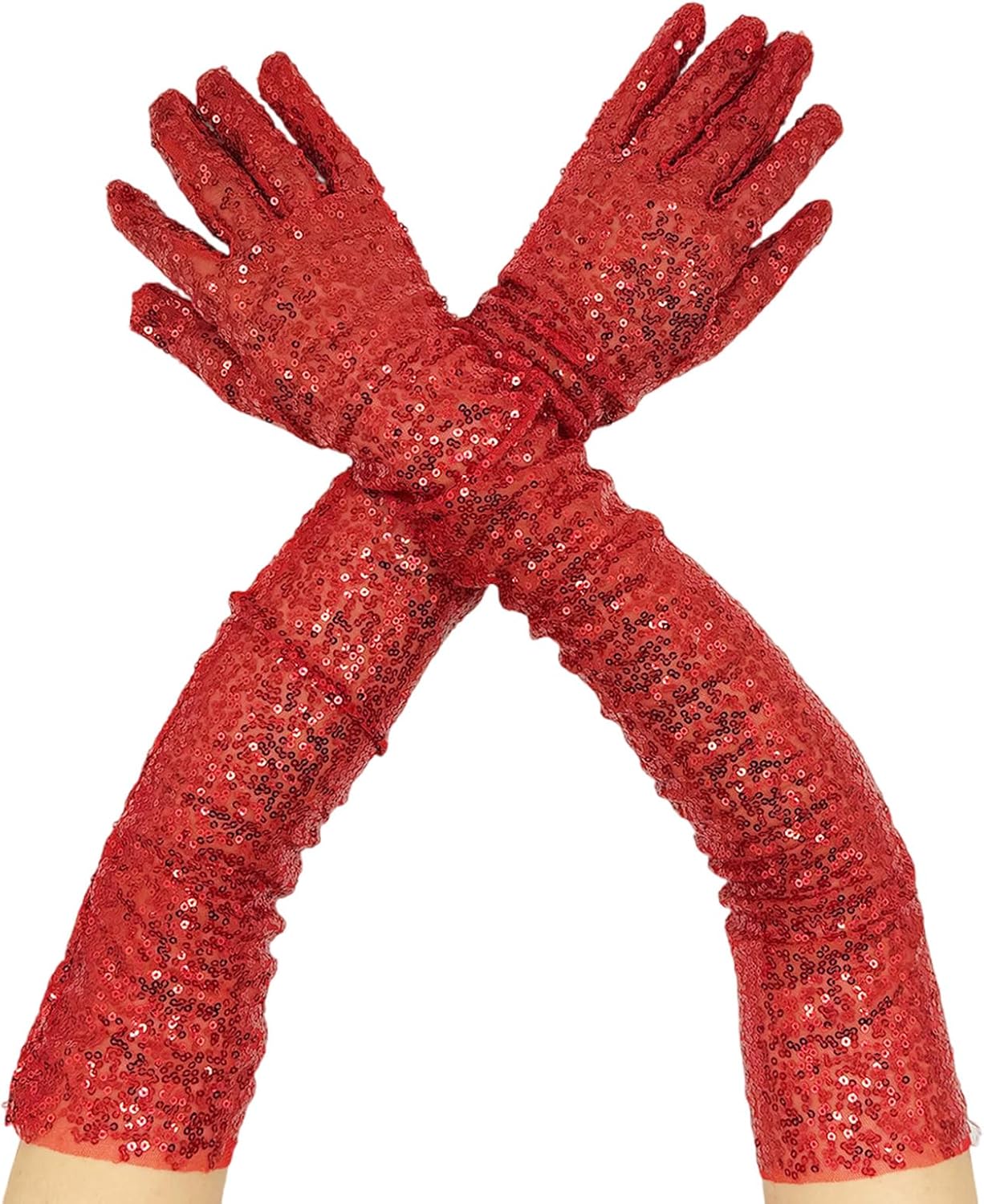 Gloves,Long Sequined Gloves for Women Girl Party Dance Costume Accessory Elbow Gloves Ceremony Party Gloves