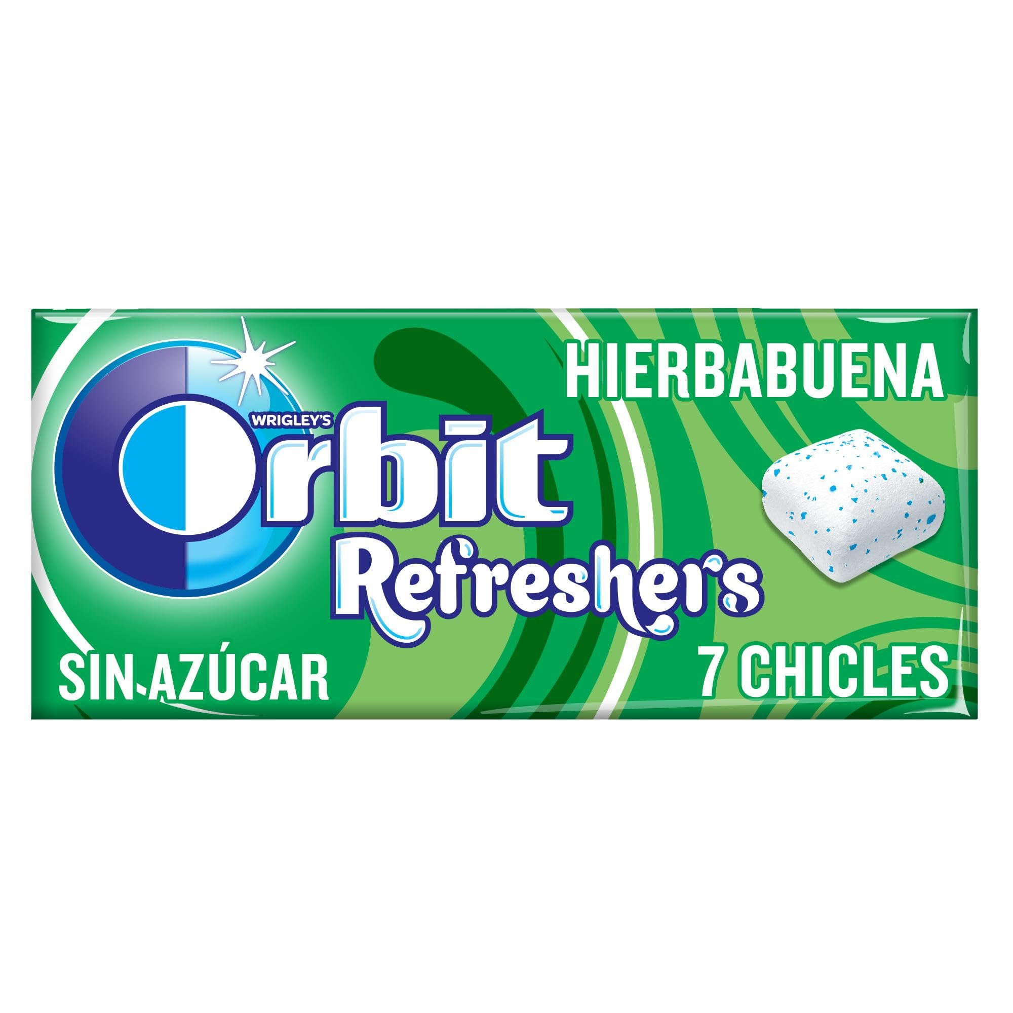 Orbit Refreshers Chicles Sin Azúcar Sabor Hierbabuena Pack Bolsillo 16x7