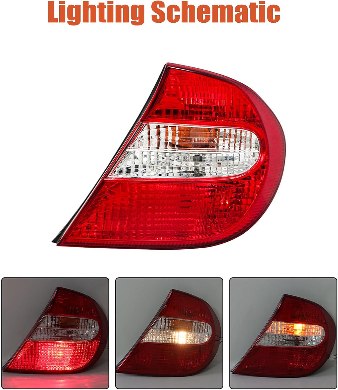labwork Passenger Side Tail Light Replacement for Toyota Camry 2002-2004 Tail Lamp RH Right Side TO2801143 81550AA050
