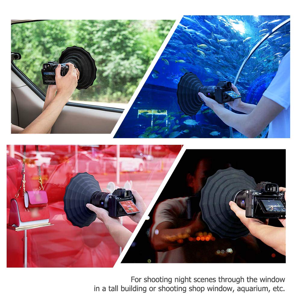 JJC Pare-Soleil Universel Pliable Anti-Reflet en Silicone pour Objectif D'appareil Photo Reflex Numérique Canon, Nikon, Sony, Fuji, Diamètre du Corps Entre 73 mm et 88 mm, Accessoire de Photographie