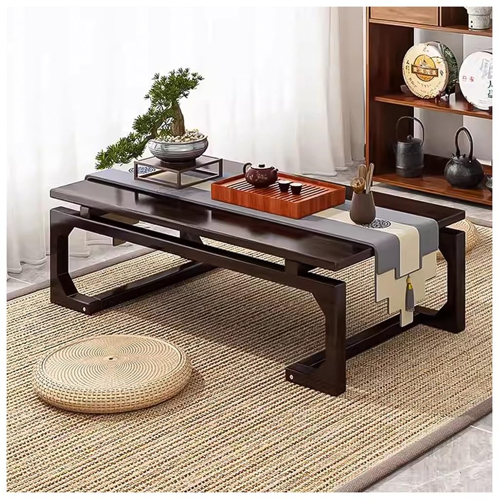Table de meubles japonais marron 80x50x30cm en bois pour salle à manger chic