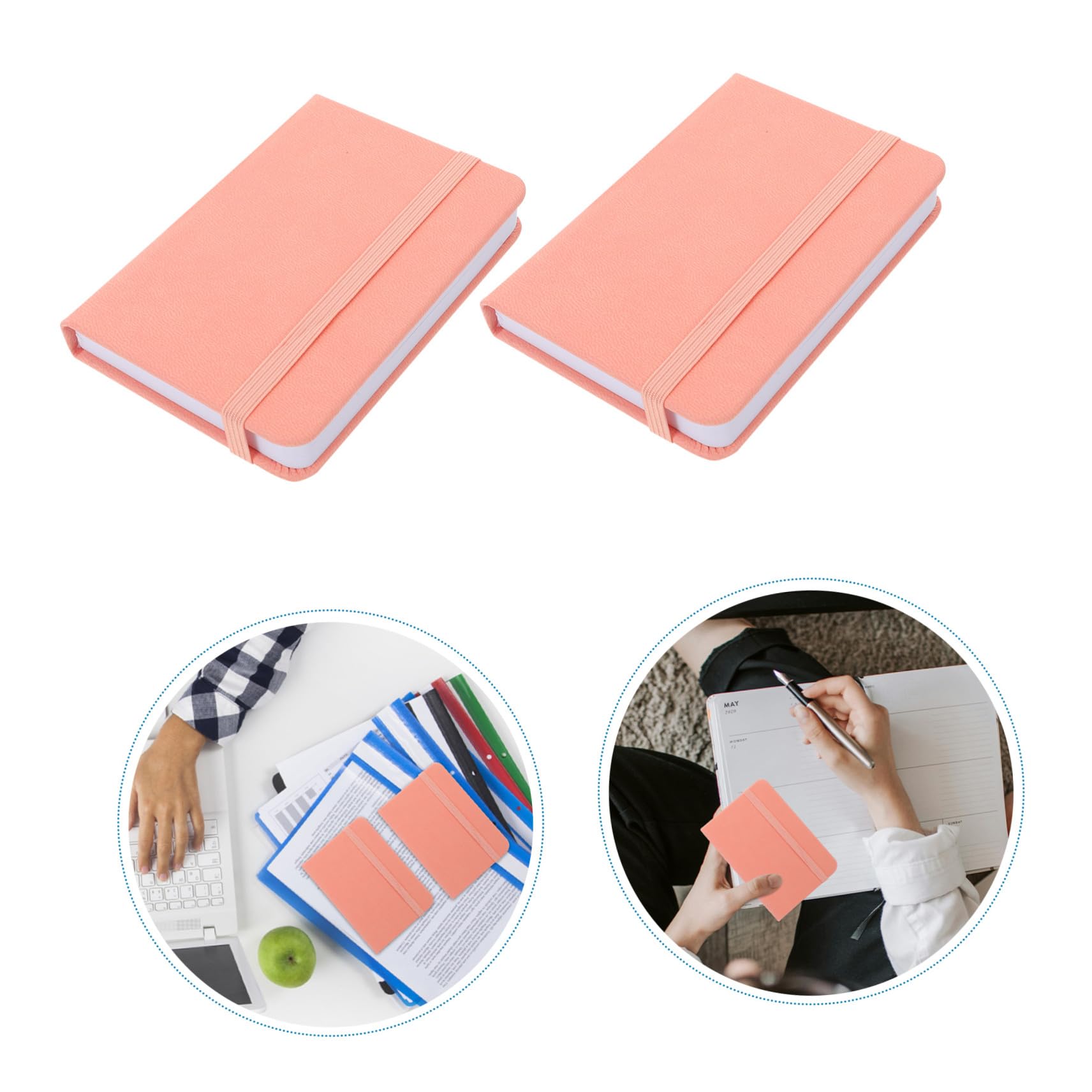 Zerodeko 10 Stück Kleiner Notizbücher A7 Rosa aus Pu Leder mit Papier | Tragbares Notizbuch, Minimalistischer Tagesplaner für Büro und Reisen, Schulanfang Party