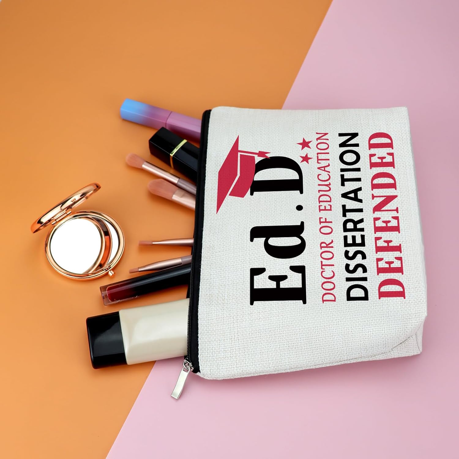 Ed.D Graduation Gift For Women Makeup Bag Doctor Of Education Graduation Gifts Cosmetic Bag College Graduation Gifts For Women Congrats Grad Gifts For Doctoral Zipper Travel Pouch Gift image 5