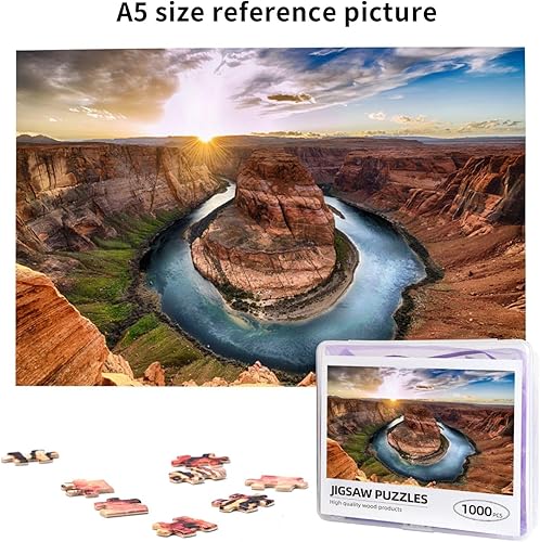 Miniatura 5 de Sunset Moment at Horseshoe Bend Grand Canyon National Park Jigsaw Puzzle de 1000 piezas para adultos, rompecabezas de piso, juegos educativos