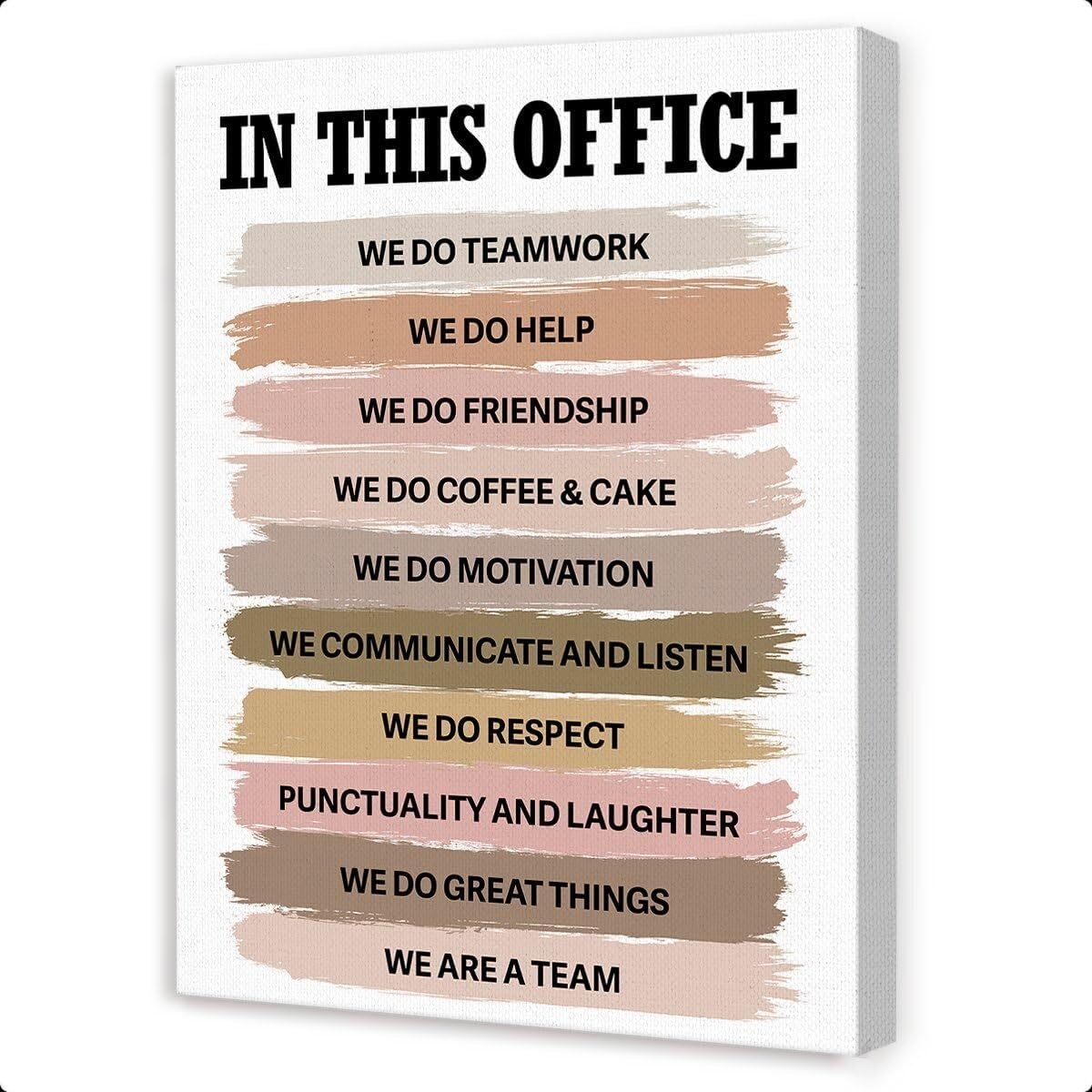 TAMDDBPJD Teamwork Canvas Wall-Art, In This Office We Do Teamwork Motivational Quote for Workplace Office Wall Decor(Unframed,16x24inch(40x60cm))