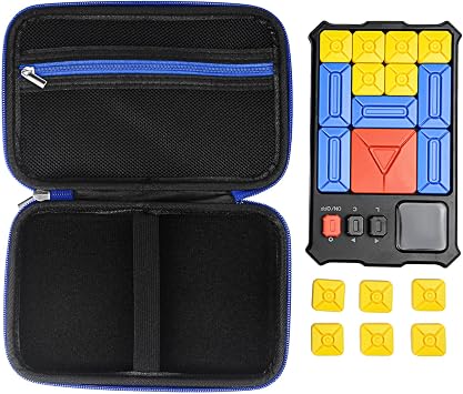 Hard Carrying Case Compatible with GiiKER Super Slide Puzzle Games, Original 500+ Challenges Brain Teaser Puzzle (Black+Blue Zipper)