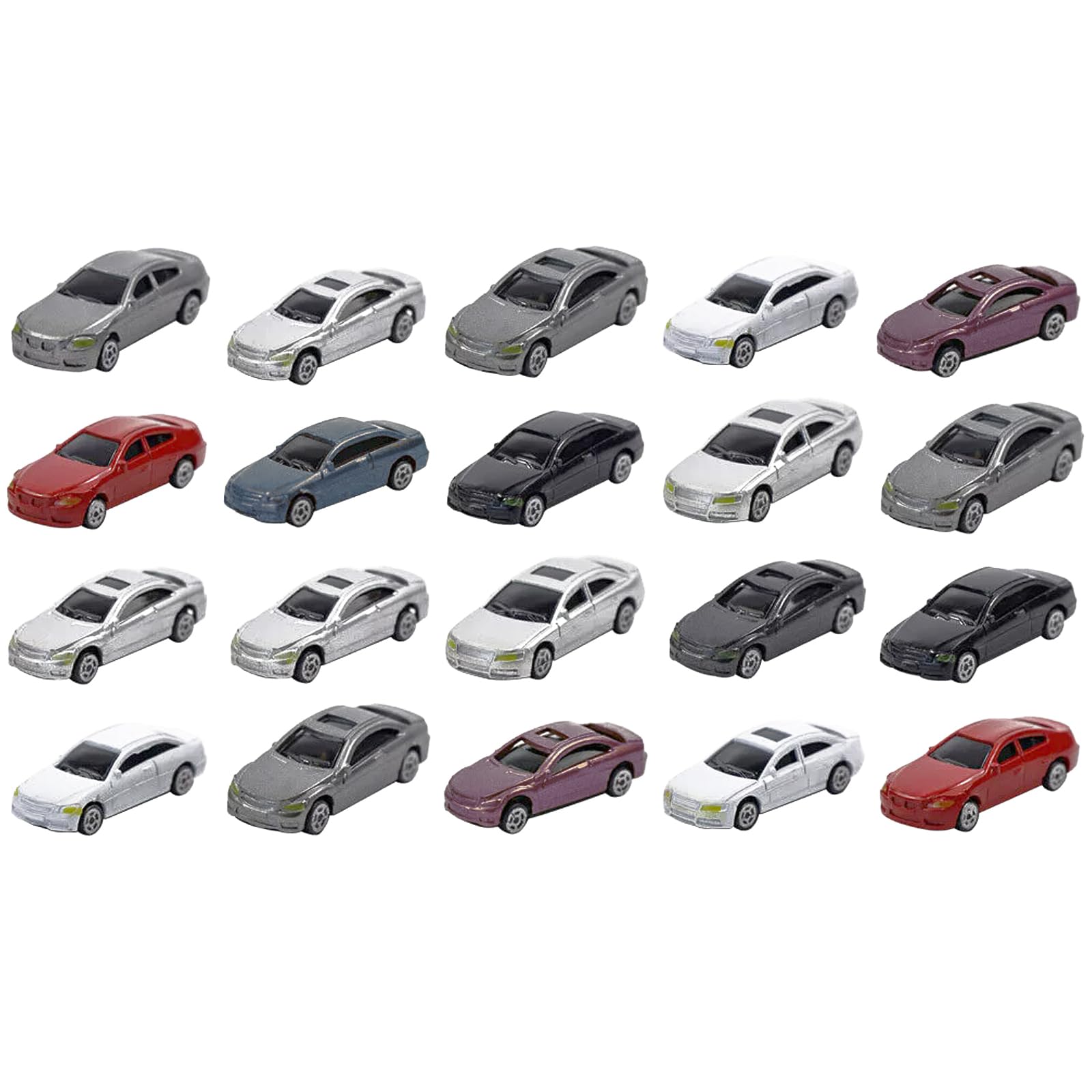 Amazon | 自動車模型 20台入 1/150 ミニカー モデルカー ジオラマ 建築
