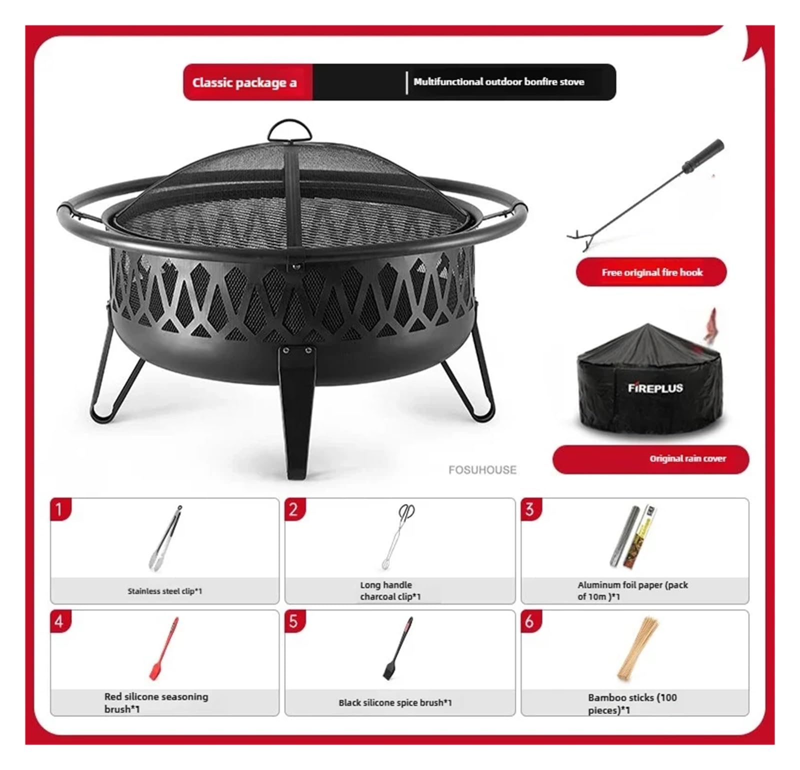 Gartenbedarf Outdoor Camping Lagerfeuer Ofen Winter Terrassenheizungen Kreative Zuhause Holzheizung Ofen Luxus Großer Garten Grill Outdoor Heizung (Paket 1)