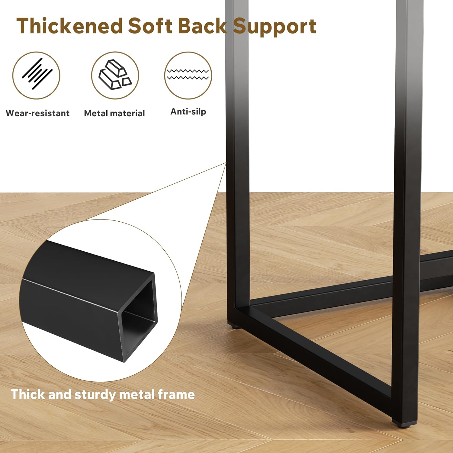 24IN Modern Counter Height Bar Stools Upholstered Faux Leather Bar Chairs with Backs and Metal Frame for Kitchen Counter Kitchen Island Bars Darkgrey Set of 2