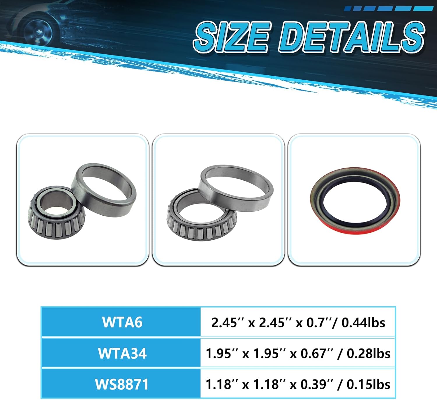 Front Wheel Bearing Seal Assembly Fit for Chevy Camaro S10/ Pontiac Firebird Grand Prix/GMC S15 / Buick Regal 1982 1983 1984 1985 1986 1987 1988 1989 1990 1991 1992